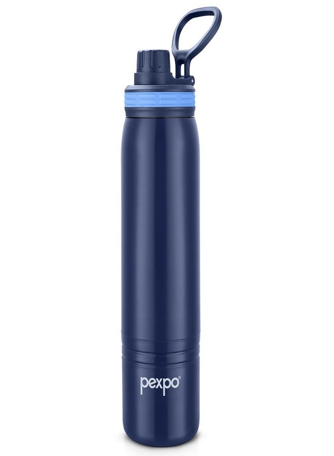 Pexpo Alaska 900 PU Insulated Water Bottle for Adult - 700ml | Sipper Cap | Warm and Cold | Leakproof & BPA Free| Carry Loop | for School, Sports, Travel, Picnic, Yoga, Outdoor Sports - Blue - Image 1